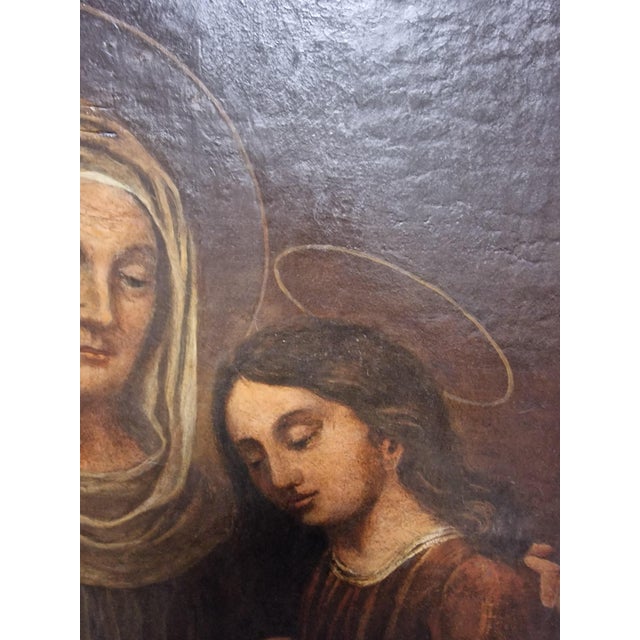 The Education of the Virgin or Saint Anne Teaching Mary to Read, Early 19th Century, Oil on Canvas For Sale - Image 4 of 10