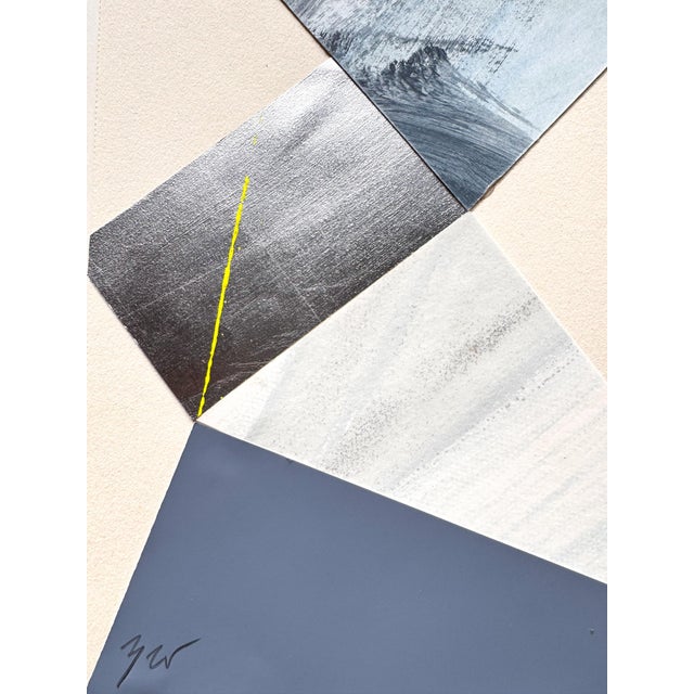 2020s "Im Blue 6" Original Mixed-Media Collage on Paper by Zac Woodie For Sale - Image 5 of 8