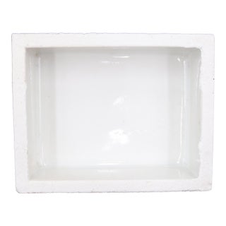 Vintage White Ceramic Recessed Bathroom Soap Dish For Sale