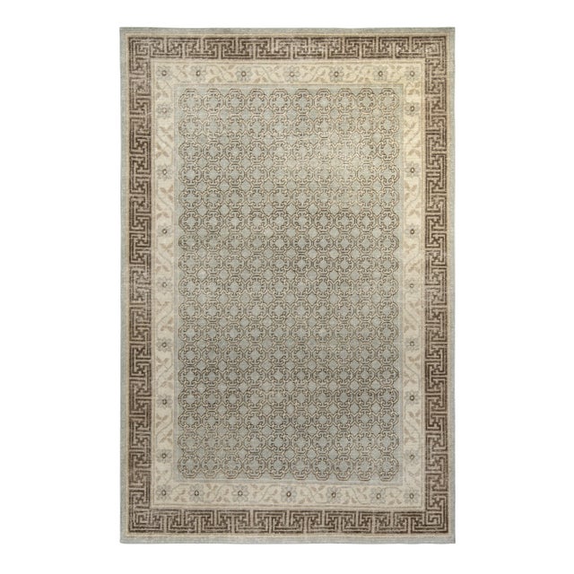 Rug & Kilim’s Border Rug in Ice Blue, 8x10 For Sale In New York - Image 6 of 6