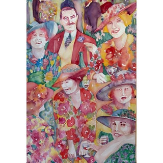 1980s Sandra Jones Campbell Watercolor Painting For Sale