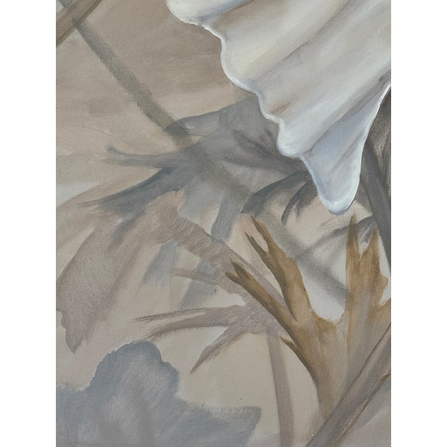 1980’s Sherry J Felix Large Acrylic on Canvas of a White Flower For Sale - Image 11 of 16