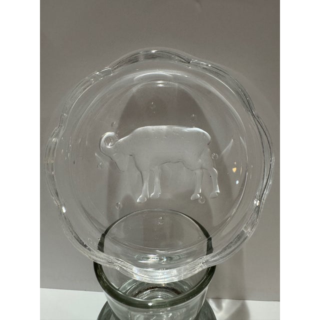 Vintage Clear Glass Zodiac Astrology Coasters With Frosted Designs - Set of 12 For Sale In Atlanta - Image 6 of 15