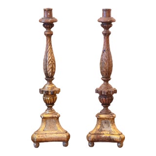 19th Century Silver Gilt Candlesticks For Sale