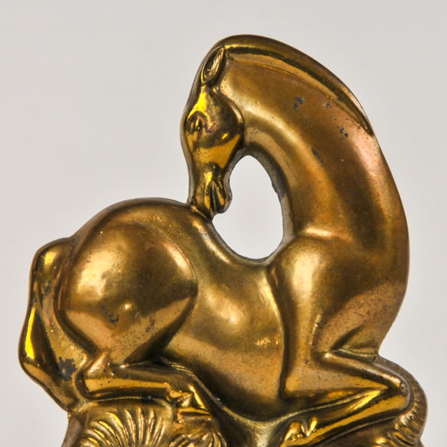 Mid 20th Century MCM Gold Horse Bookends For Sale - Image 5 of 11