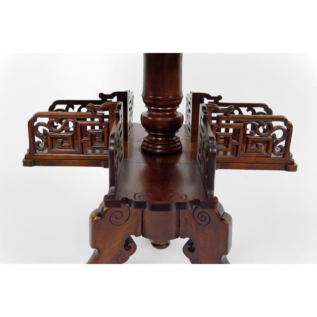 Japanese Bookcase Pedestal Table attributed to Gabriel Viardot, France, 1880s For Sale - Image 6 of 17