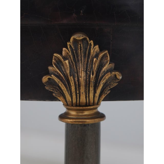 Ethan Allen Ethan Allen Regency Style Faux Tessallated Horn Table For Sale - Image 4 of 14