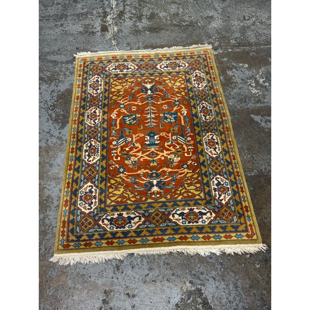 Early 21st Century 4ft 1in × 5ft 10in Genuine Agrippa Handwoven Area Rug For Sale - Image 5 of 12
