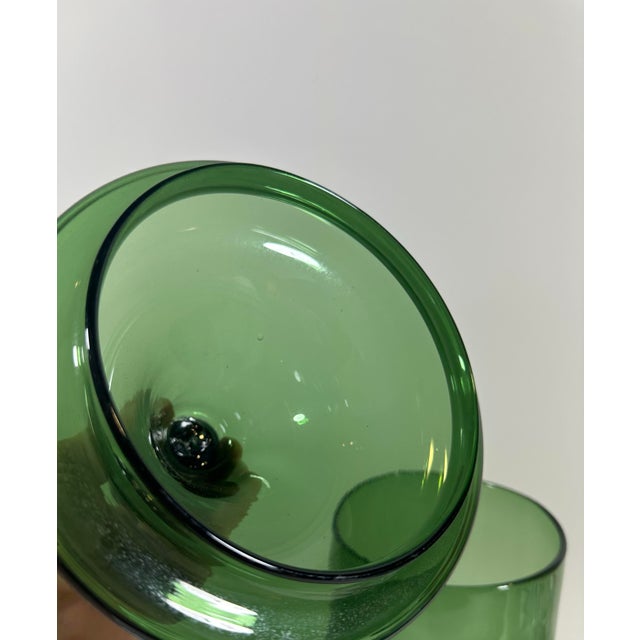Empoli Large Empoli Blown Glass Apothecary Jar For Sale - Image 4 of 4