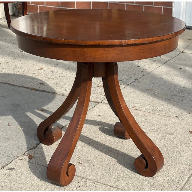 Modern Modern Nancy Corzine Mahogany Scroll End Table For Sale - Image 3 of 3