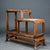 An exquisite vintage Chinese display stand (Bogu Jia) crafted from richly grained Huanghuali (rosewood) with a warm, aged...