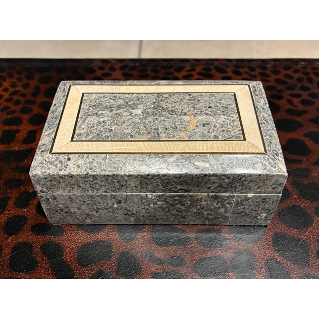 Wood Tessellated Stone Jewelry Box From Maitland-Smith For Sale - Image 7 of 12