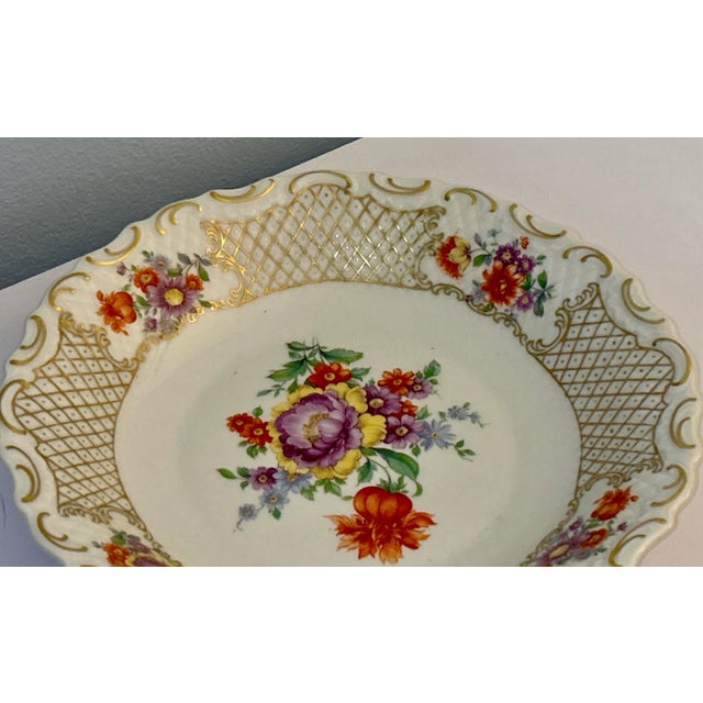 Ceramic Schumann Bavaria Dresden Floral German Bowl For Sale - Image 7 of 9