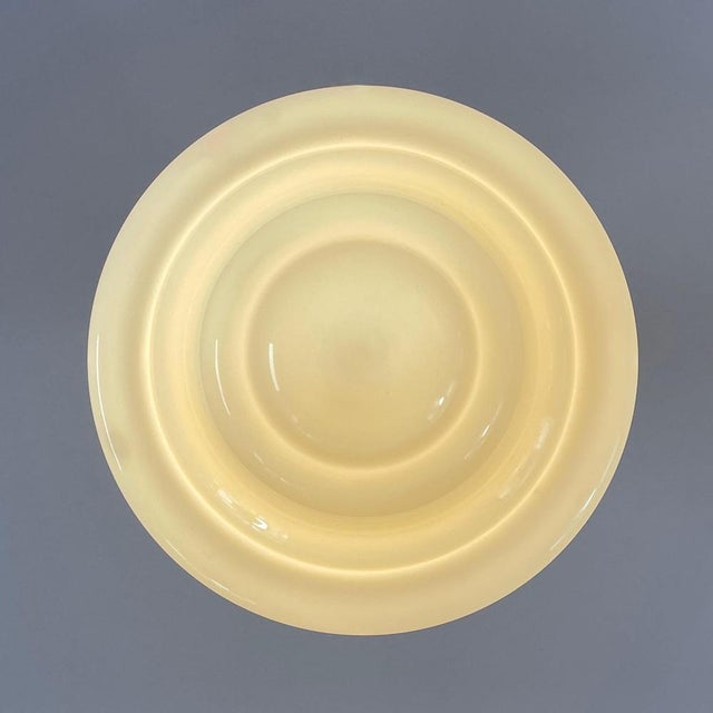 Art Deco Flush Mount in Burnished Brass and Cream Opaline Glass, 1940s For Sale - Image 10 of 14