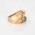 1970s 70s Vintage Jade Pearl Leaf Ring Sz 9 Wide Cigar Band Estate Fine Jewelry For Sale - Image 4 of 7