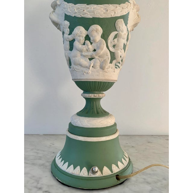 Antique Wedgwood Jasperware Ram's Head Table Lamp For Sale - Image 9 of 13