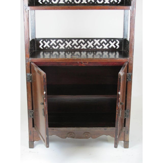 1900 - 1909 Asian Style Elmwood Book Cabinet For Sale - Image 10 of 10