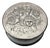 Art Nouveau Style Sterling Silver & Leather Box With Cherub Repousse Lid, 1993 For Sale