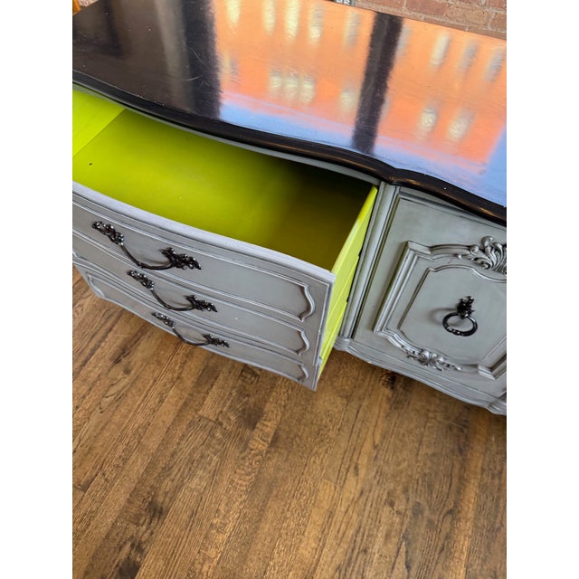 Late 20th Century Refinished French Provincial 9-Drawer Dresser For Sale In Chicago - Image 6 of 8