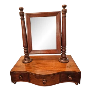 19th Victorian Mahogany Shaving Mirror or Chest Mirror