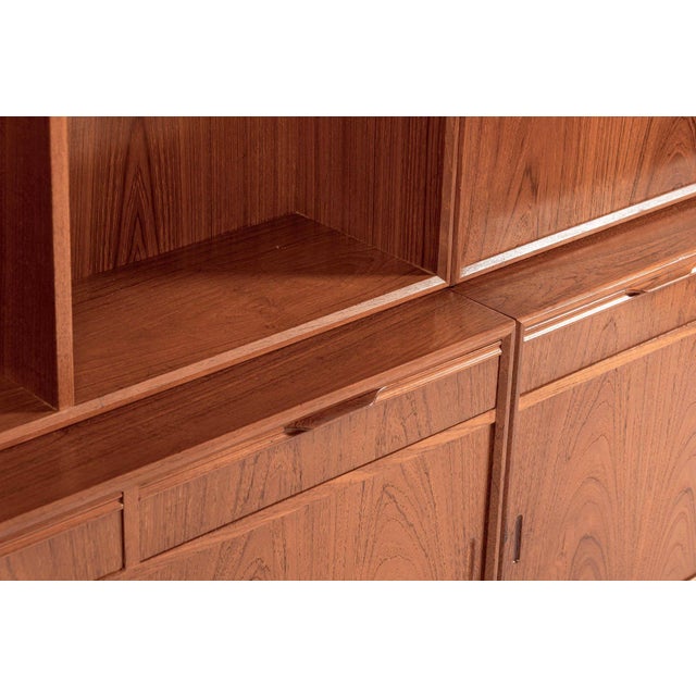 Mid-Century Danish Teak Wood Bookshelves With Dropdown Desk by Bjerringbro Møbler For Sale - Image 9 of 16