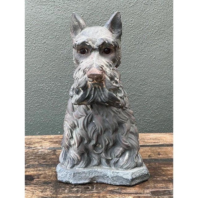 Vintage Cast Cement Scottish Terrier For Sale - Image 9 of 13