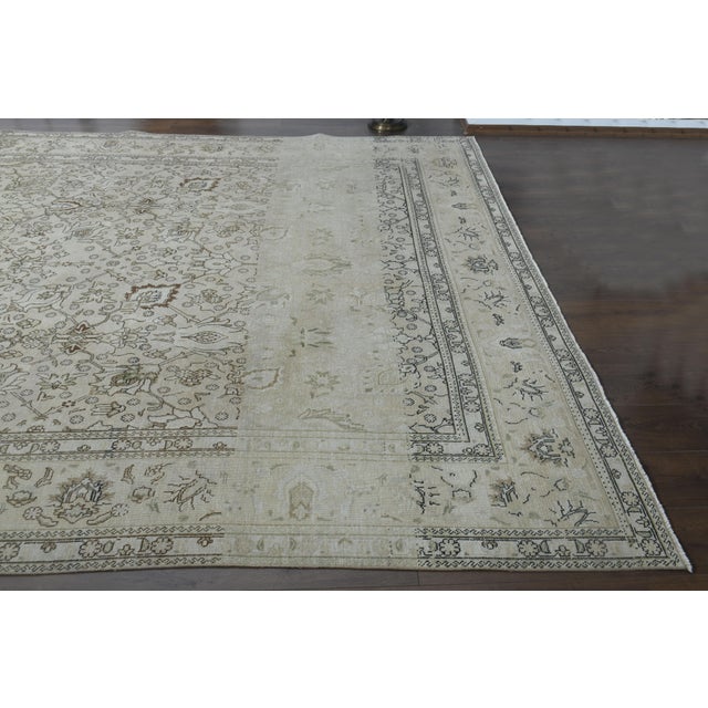 1970s Vintage Persian Handmade Wool Cotton Brown Area Rug For Sale - Image 4 of 11