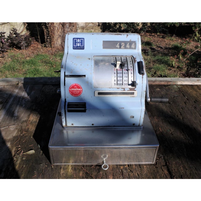 Light Blue Cash Register from Hugin, 1950s For Sale - Image 11 of 11