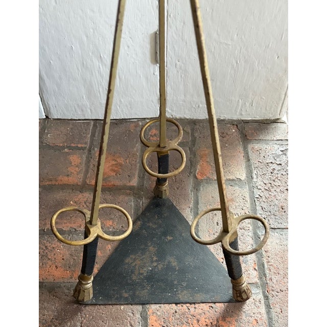 Early Tripod Metal Table - Fencing Theme With Sword Detail For Sale In New York - Image 6 of 6