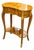 French Louis XV Burl Wood Side Table With Drawer, Bronze Ormolu & Gold Leaf Accents For Sale