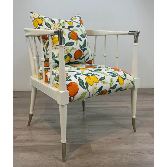 Caracole Couture Italian Modern White Lounge Chairs Pair For Sale - Image 9 of 9