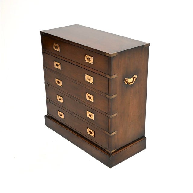 Military Campaign Style Chest of Drawers, 1930s For Sale - Image 4 of 10
