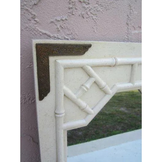 Mid-Century Modern Vintage Hollywood Regency Style Thomasville Mirror White Rectangle - Set of 2 For Sale - Image 3 of 13