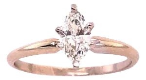 14 Karat White Gold Diamond Engagement Ring