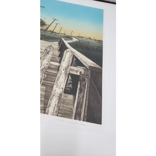 Sky Blue Martin Levine (American, 20th C.) "Private Property" Limited Edition Color Lithograph C.1982 For Sale - Image 8 of 11