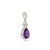 Metal Beautiful Amethyst Teardrop Pendant With Cubic Zirconia in 925 Sterling Silver For Sale - Image 7 of 7