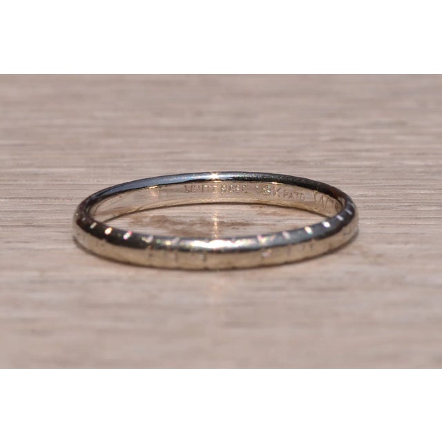 1930s The Central Ave: White Rose Signed Antique Wedding Band Circa 1934 For Sale - Image 5 of 8