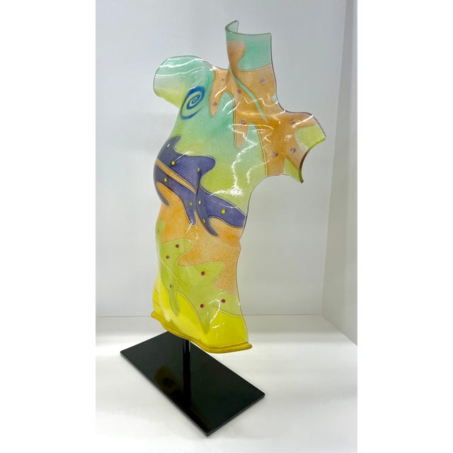 Beautiful Abstract Hand Formed Glass Female Form In The Style Of Robert Buick A striking, large-scale Canadian studio...
