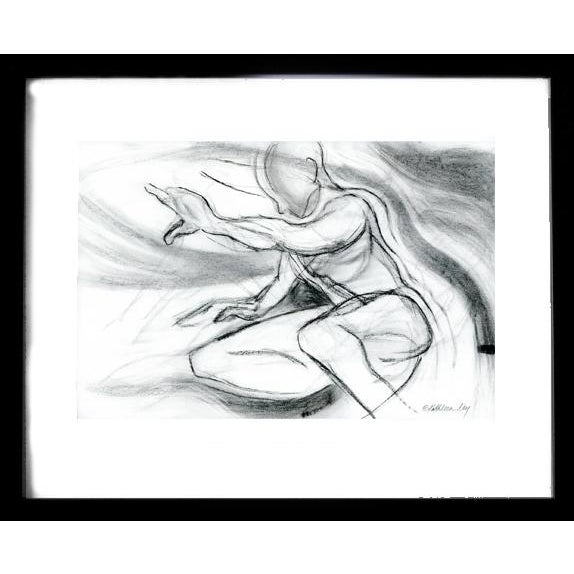 2020s Original Semi Abstract Charcoal Drawing, Butoh Figure For Sale - Image 5 of 5