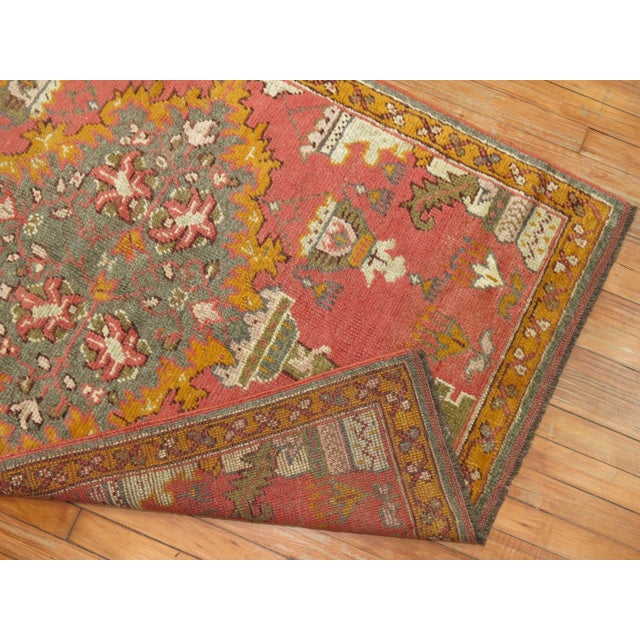 Hollywood Regency Antique Zabihi Collection Turkish Oushak Scatter Rug - 3'5" x 5'3" For Sale - Image 3 of 5