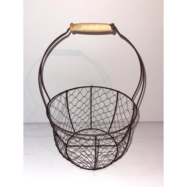 Art Deco Vintage French Deco Iron Wire Egg Basket For Sale - Image 3 of 7