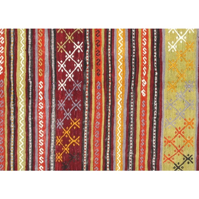 Bring a unique and traditional style to your home with this handcrafted Vintage Turkish Kilim. Boasting a classic wool-on-...