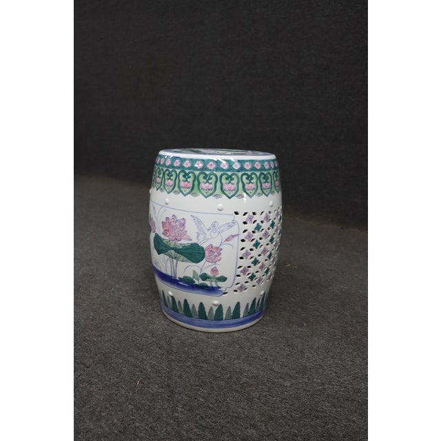 Late 20th Century Chinoiserie Porcelain Garden Stool For Sale - Image 5 of 7