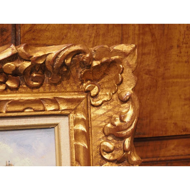 Le Pont Neuf Painting in Giltwood Frame by Ansaloni, Dated 1944 For Sale - Image 4 of 13
