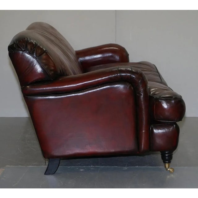 Reddish Brown Leather Sofa For Sale - Image 16 of 18