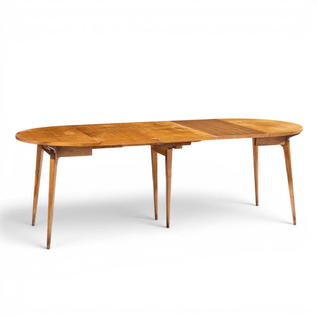 Bertha Schaefer for Singer and Sons Mid Century Walnut Dining Table With 4 Leaves For Sale - Image 15 of 18