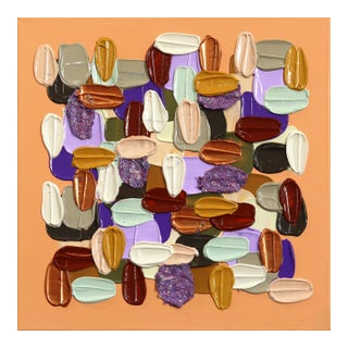 Dreamy Dollop of Color - Original Glitter Abstract Acrylic Painting on Canvas by Shiri Phillips For Sale