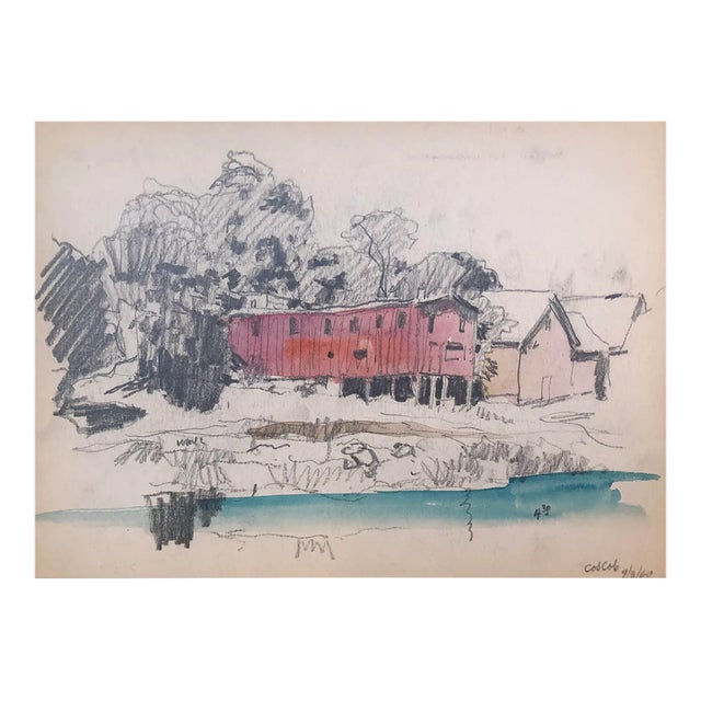 1960 Norman Kent Cos Cob Watercolor For Sale