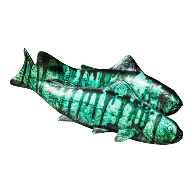 Ceramic Trout With Enameled Surface, Italy, Mid-20th Century For Sale