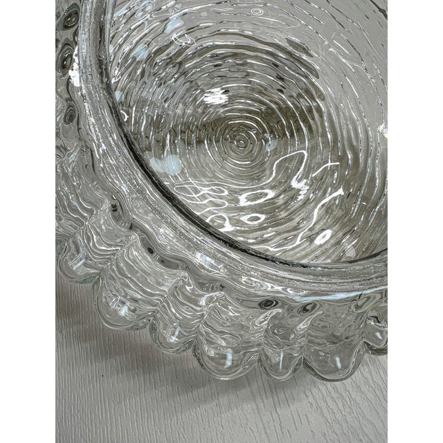 1960s Mid-Century Ice Glass Flush Mount in the style of Helena Tynell, 1960s For Sale - Image 5 of 13